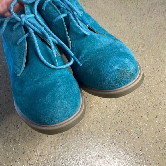 Hush Puppies "Bailey" Turquoise Suede Chukka Boots sz US 5.5 - Picture 7 of 12
